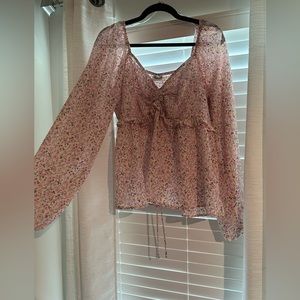 Altard state/Arula long sleeve smocked top new without tag